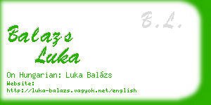 balazs luka business card